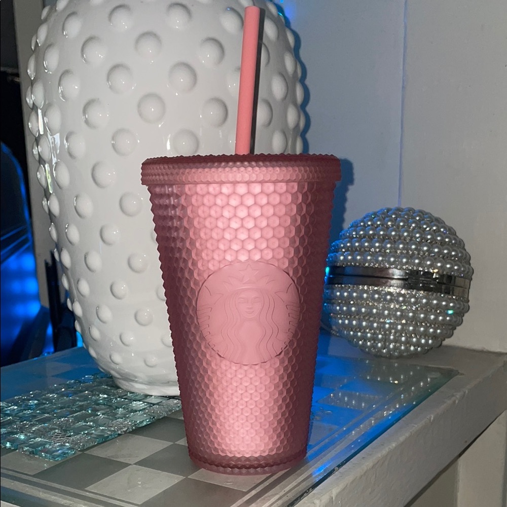 New Starbucks Vday Pink Tumbler with Straw